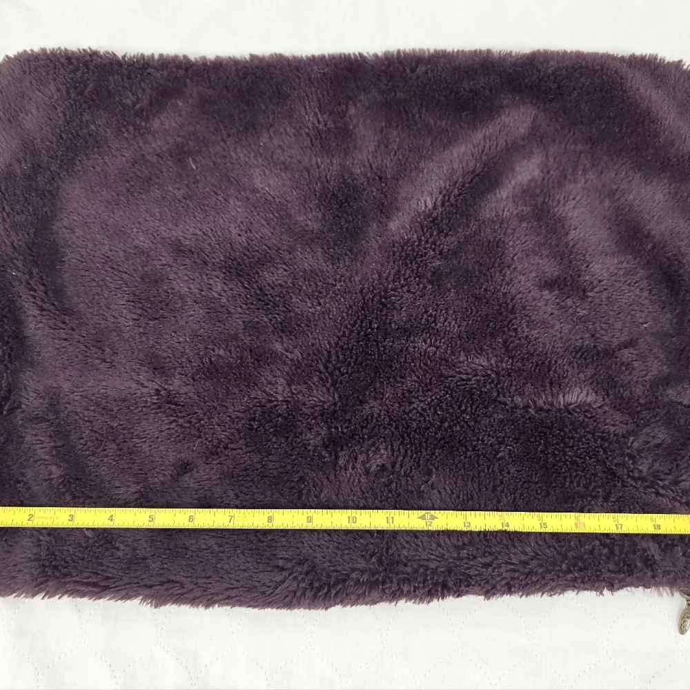 UGG Purple Eggplant Colored Faux Fur Throw Pillow Cover "ONLY" W/Zipper EUC.